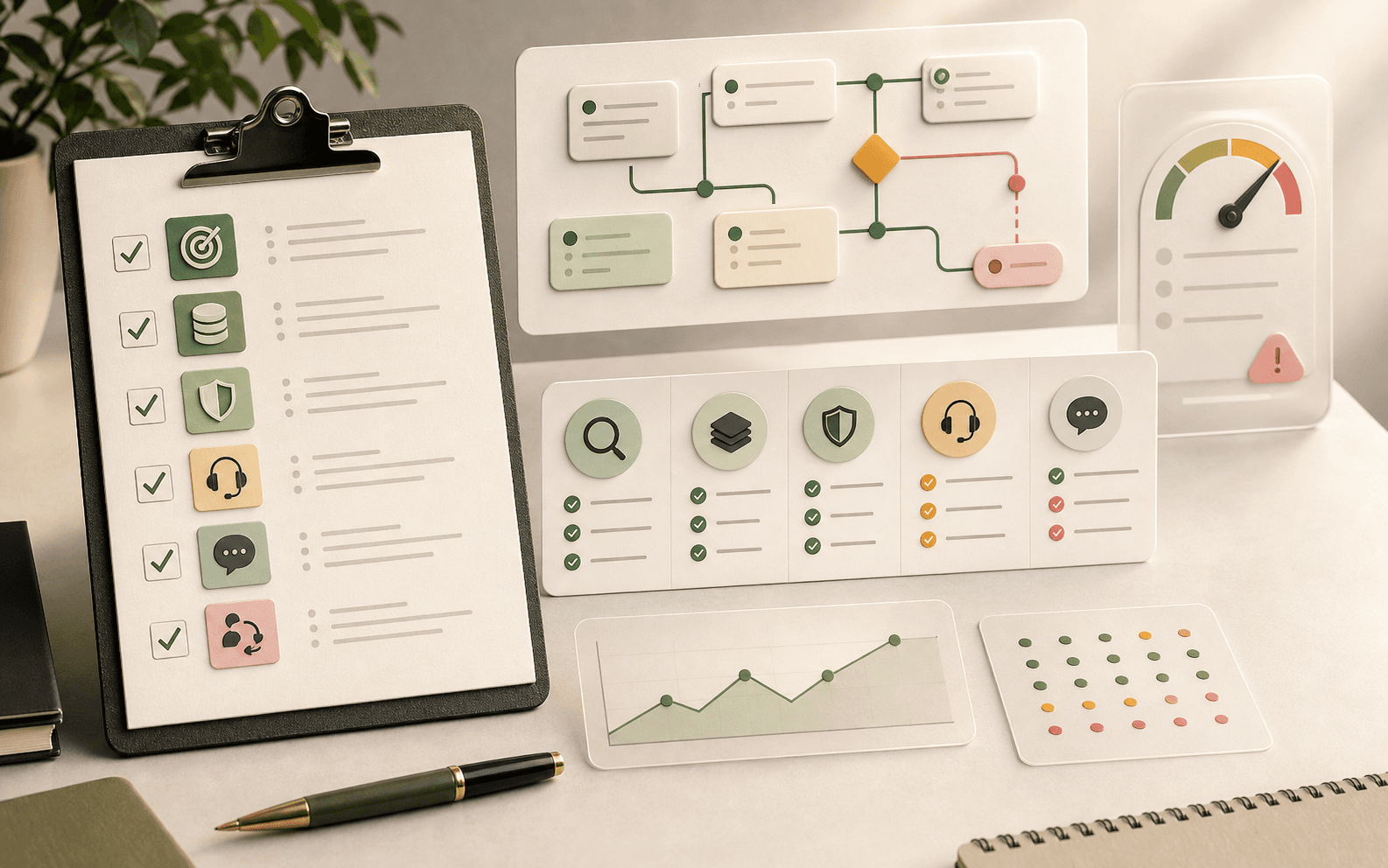 AI chatbot testing checklist with conversation flows, policy checks, and escalation gates