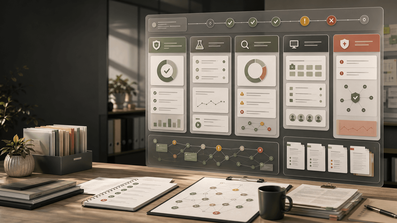 Editorial AI support readiness library with evidence boards and launch review notes